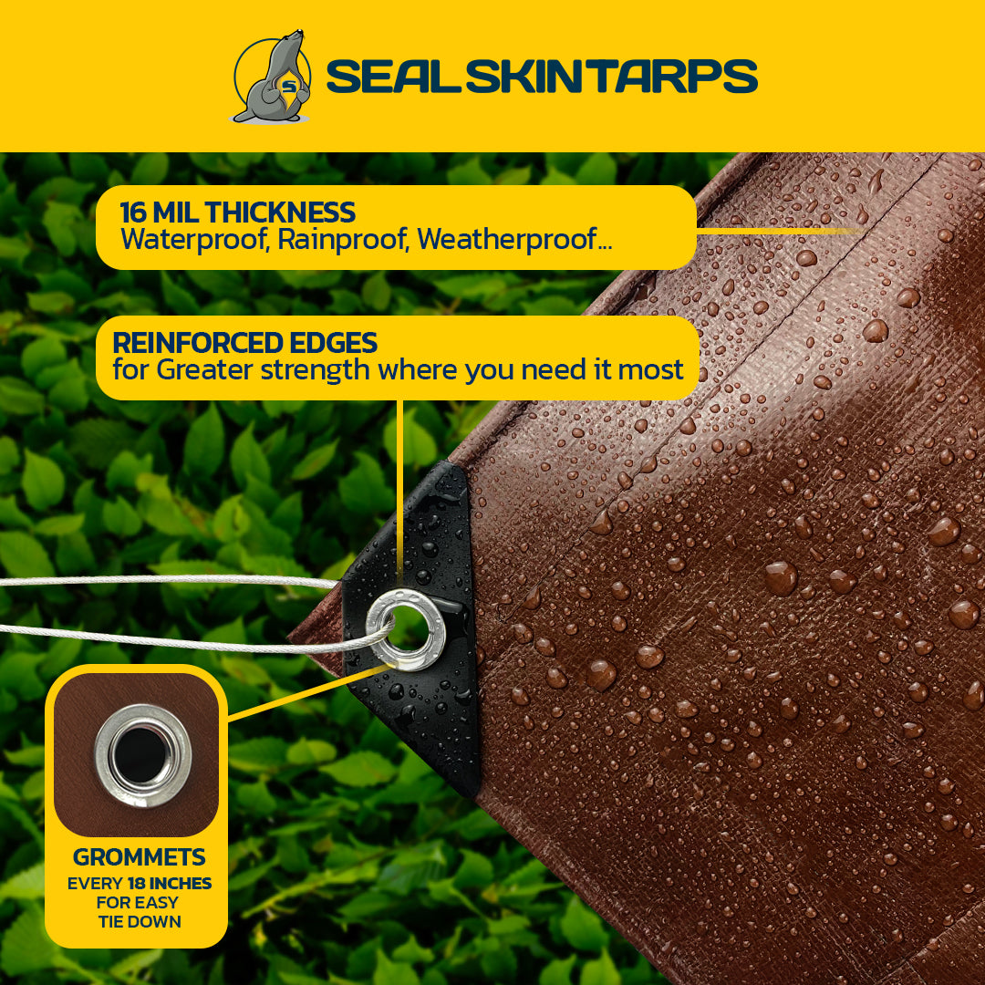 Seal Skin Heavy Duty Poly Tarp 16Mil Seal Skin Covers